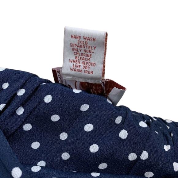 JM Collection Jennifer Moore Midi Skirt Polka Dot indigo harvest sun blue sz 10 - Picture 10 of 12